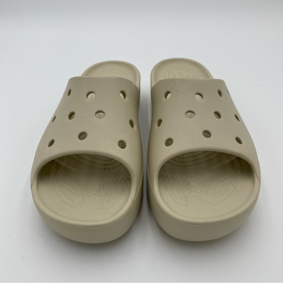 Crocs Iconic Comfort Classic Platform Slip On Open Toe Sandals Slides Size 10 - Picture 4 of 9